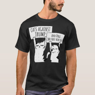 Camiseta Gatos y perros protestan contra la trompa de Trump
