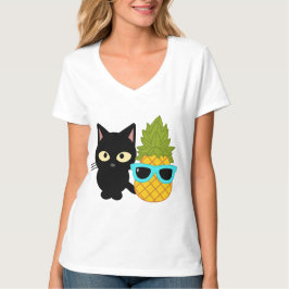 Camiseta gatos y piña son los mejores amigos