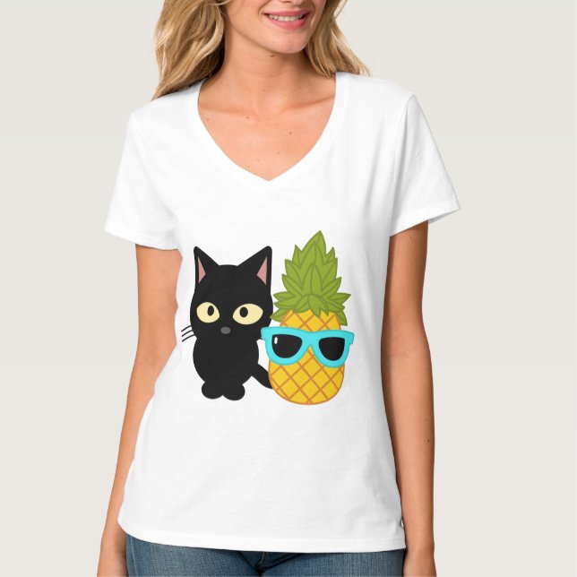 Camiseta gatos y piña son los mejores amigos (Anverso)