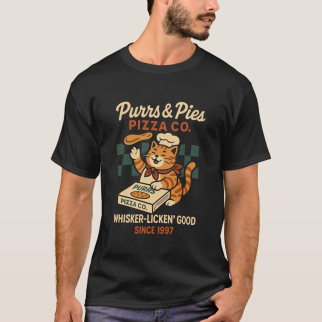 Camiseta Gatos y Pizza (Anverso)