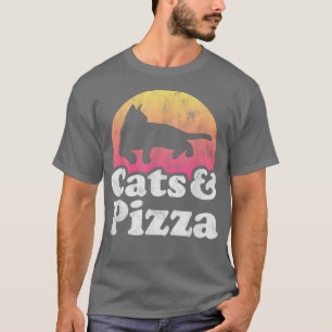 Camiseta Gatos y pizza T-Sh para hombres o mujeres