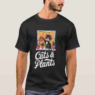 Camiseta Gatos Y Plantas De Aguas De Gatos Lover Ga