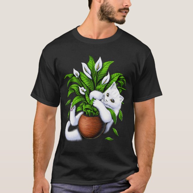 Camiseta Gatos y plantas de casa (Anverso)