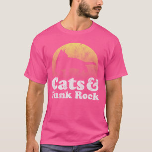 Camiseta Gatos y Rock Punk Chica gato hombre o mujer