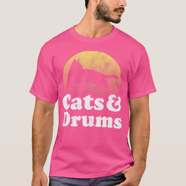 Camiseta Gatos Y Tambores De Hombres O Mujeres (Anverso)