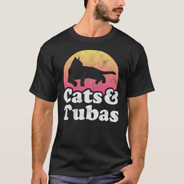Camiseta Gatos y Tubas Hombres o Mujeres Gatos y Tuba T-Sh (Anverso)