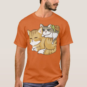 Camiseta Gatos y una tortuga cute Kawaii Anime Kawaii J