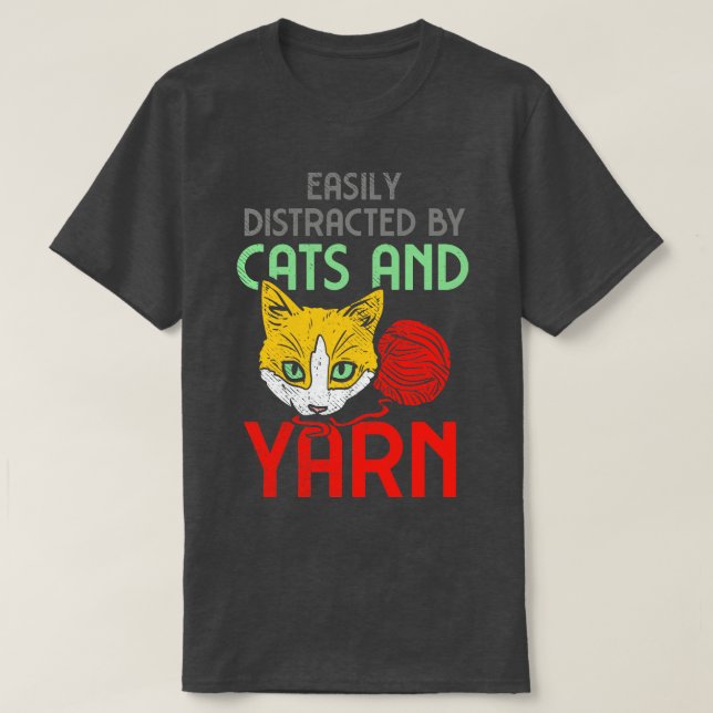 Camiseta Gatos Y Yarn 3 (Diseño del anverso)