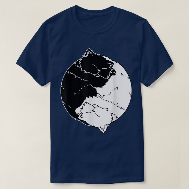 Camiseta Gatos yin y yang regalos de gatos durmiendo (Diseño del anverso)