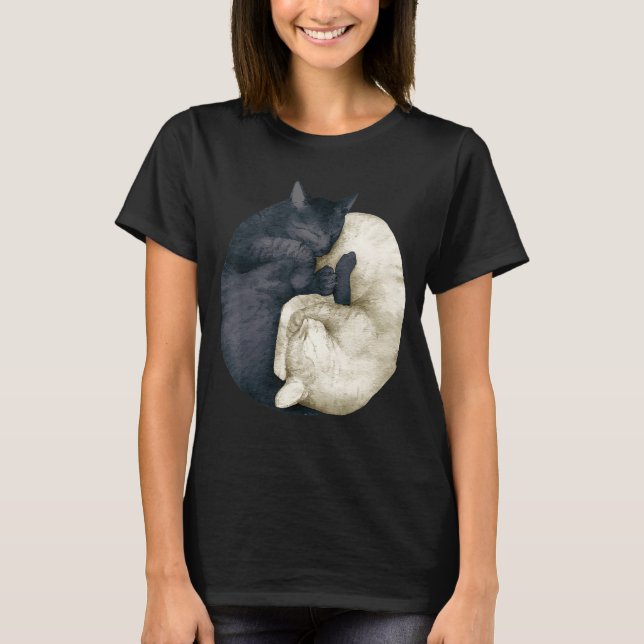 Camiseta gatos yin yang  2 (Anverso)