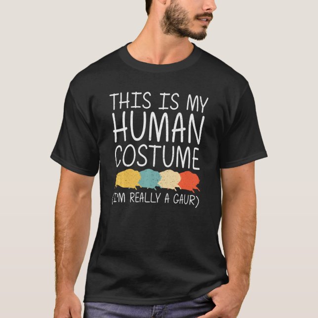 Camiseta Gaur Halloween disfraz humano indio Bison Ox Easy (Anverso)