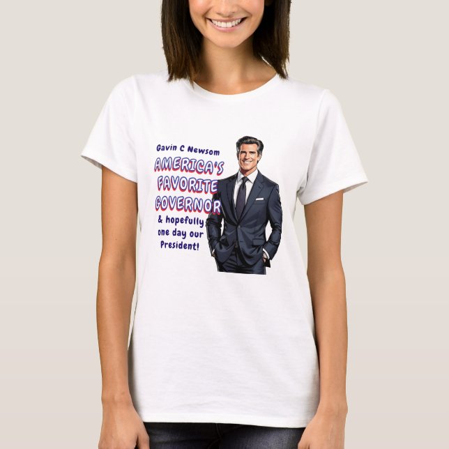 Camiseta Gavin C Newsom | Gobernador favorito de los Estado (Anverso)