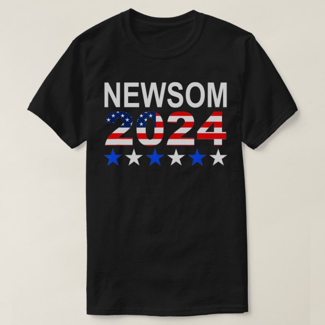 Camiseta Gavin Newsom 2024 Presidential Election USA Flag D (Diseño del anverso)
