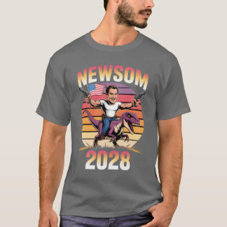 Camiseta Gavin Newsom 2028 Audaz Líder Patriótico Riding Di