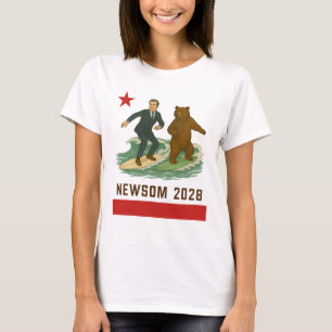 Camiseta Gavin Newsom 2028 Elección California Bandera Surf