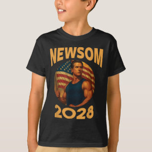 Camiseta Gavin Newsom 2028 Músculo de sátira política ameri