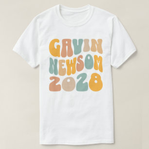 Camiseta Gavin Newsom 2028 Para Presidente Wavy Textos