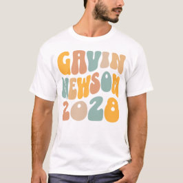 Camiseta Gavin Newsom 2028 Para Presidente Wavy Textos