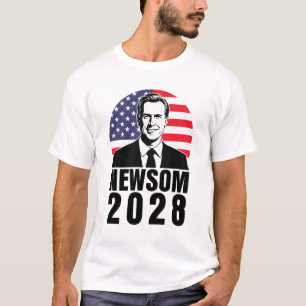 Camiseta Gavin Newsom 2028 por la bandera norteamericana de