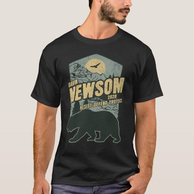 Camiseta Gavin Newsom 2028 Se Resisten A Proteger (Anverso)