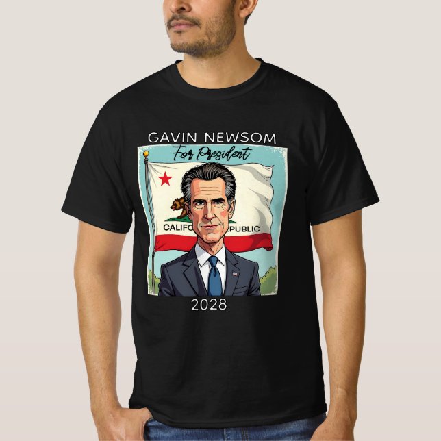 Camiseta Gavin Newsom para el presidente 2028 (Anverso)