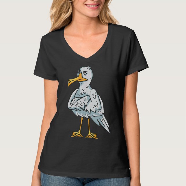Camiseta Gaviota De Pájaro Marítimo Enfadada (Anverso)