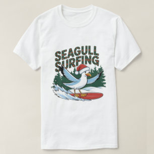 Camiseta Gaviota de surfista de invierno, navidad del ferry