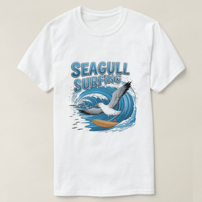 Camiseta Gaviota De Surfista De Invierno, Surf De Gaviota,  (Diseño del anverso)