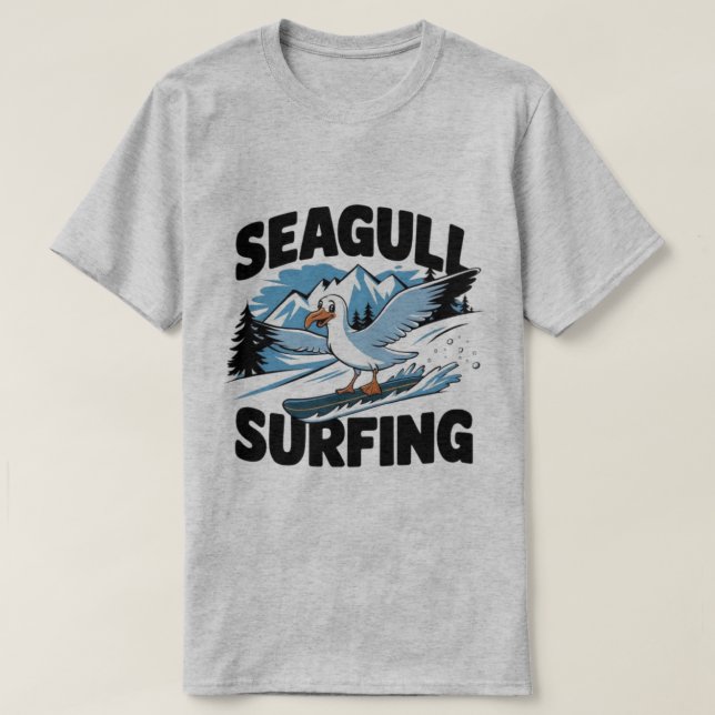 Camiseta Gaviota De Surfista De Invierno, Surf De Gaviota,  (Diseño del anverso)