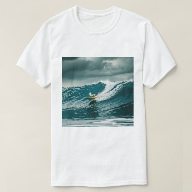 Camiseta Gaviota De Surfista De Invierno, Surf De Gaviota,  (Diseño del anverso)