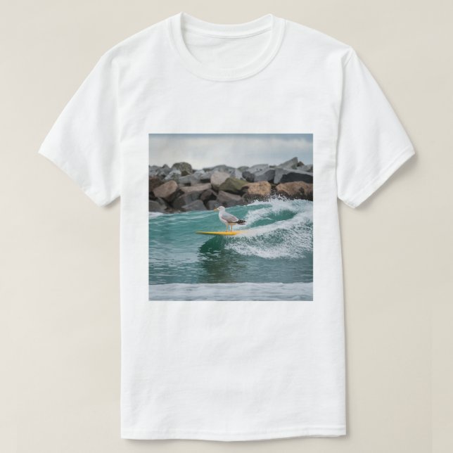 Camiseta Gaviota De Surfista De Invierno, Surf De Gaviota,  (Diseño del anverso)