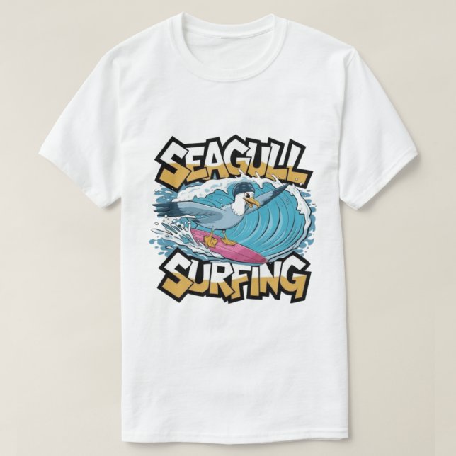 Camiseta Gaviota De Surfista De Invierno, Surf De Gaviota,  (Diseño del anverso)