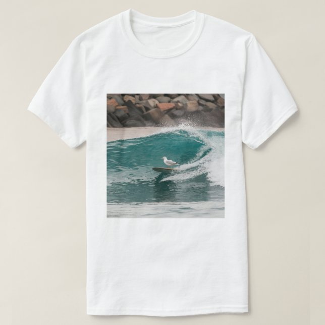 Camiseta Gaviota De Surfista De Invierno, Surf De Gaviota,  (Diseño del anverso)