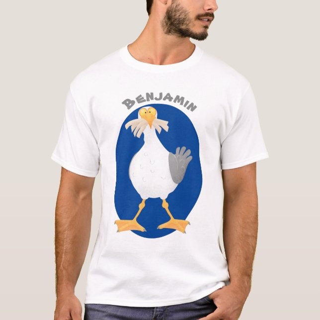 Camiseta Gaviota divertida con personalizado de patatas fri (Anverso)