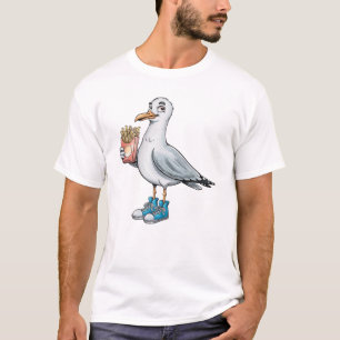 Camiseta Gaviota Divertida con Zapatillas de Patatas Fritas