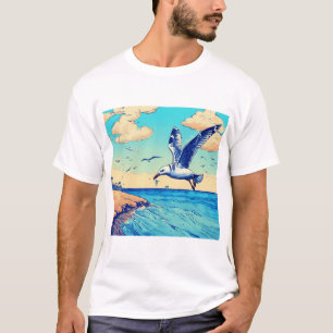 Camiseta Gaviota en Skybound: Un viaje de elegancia"