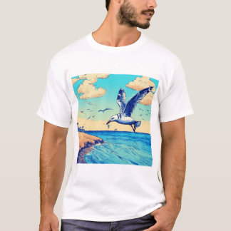Camiseta Gaviota en Skybound: Un viaje de elegancia"