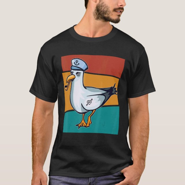 Camiseta Gaviota marina vintage (Anverso)