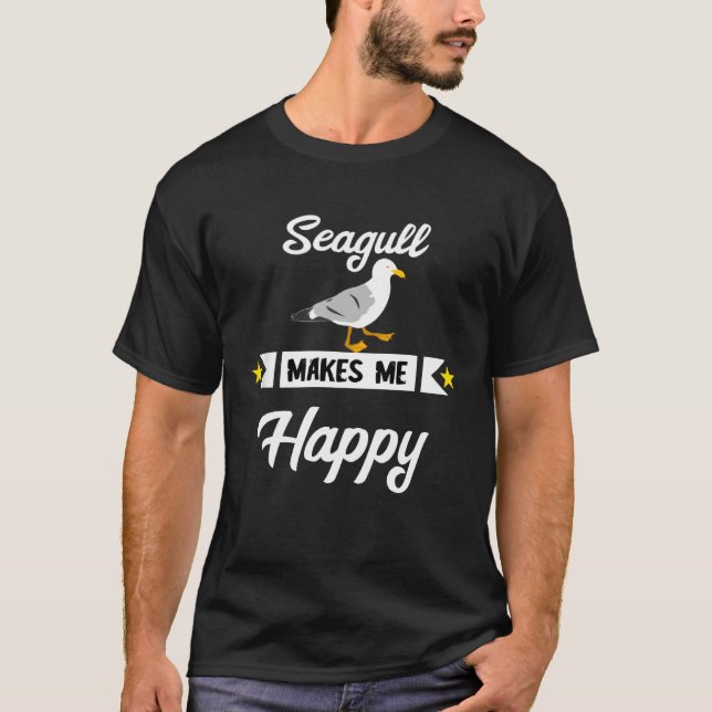 Camiseta Gaviota me hace feliz Seagull Sea Bird Harbour Co (Anverso)