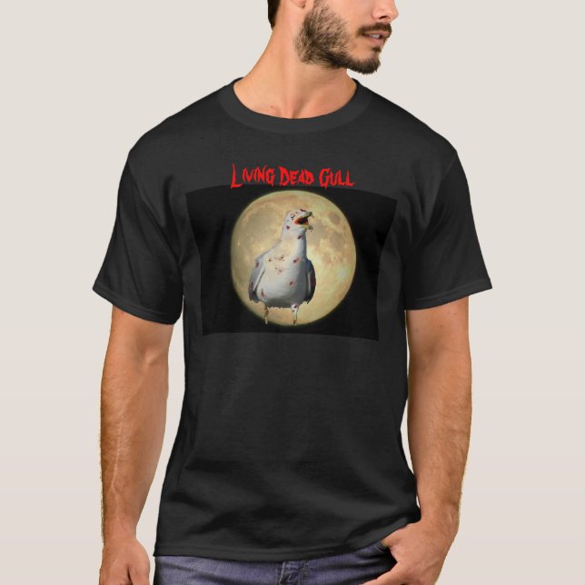 Camiseta Gaviota muerta viva gaviota zombie gaviota y luna (Anverso)