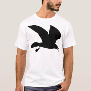 Camiseta Gaviota negra que se eleva a través del aire