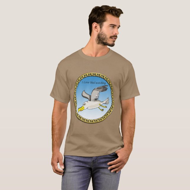 Camiseta Gaviota personalizado volando sobre la cabeza con  (Anverso completo)