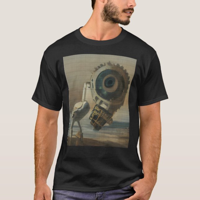 Camiseta Gaviota robot generada por IA, estilo de pintura a (Anverso)