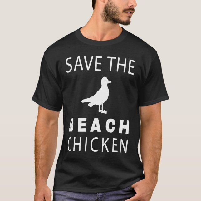 Camiseta Gaviota Salvar El Pollo De Playa (Anverso)