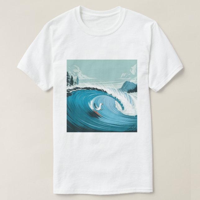Camiseta Gaviota surfista de invierno (Diseño del anverso)