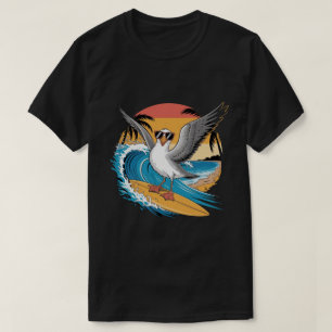 Camiseta Gaviota surfista de invierno, gaviota divertida su