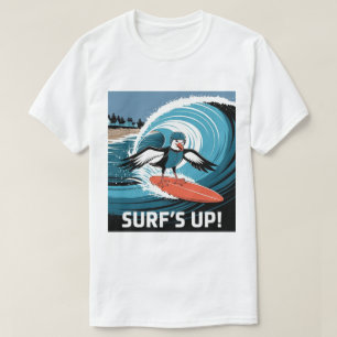 Camiseta Gaviota surfista de invierno, Gaviota surfeando, G