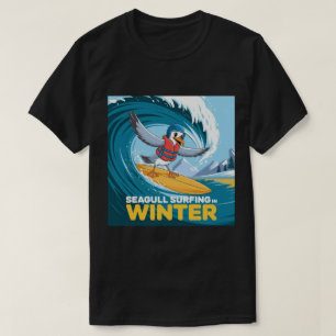 Camiseta Gaviota surfista invernal, Gaviota surfeando, Gavi