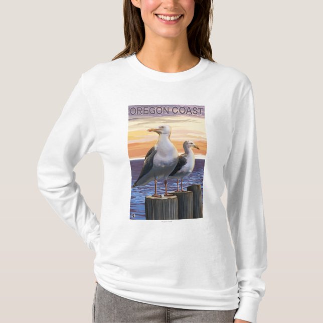 Camiseta Gaviotas de la costa de Oregon (Anverso)