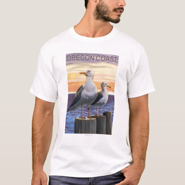 Camiseta Gaviotas de la costa de Oregon (Anverso)